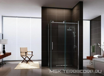 Душевой уголок Berges Wasserhaus Gelios 120х80, профиль хром сильвер,  стекло прозрачное, установка на пол без поддона, ZZ Berges Универсал 061001