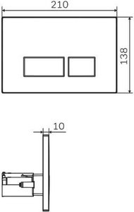 Клавиша для инсталляции пневматическая, пластик, черный матовый AMPM Универсал I047038