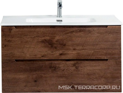 База под раковину подвесная с 2 выкатными ящиками, 810х460хh530мм, (без раковины), (цв.Rovere Moro),  ZZ BelBagno Etna ETNA-800-2C-SO-RW-P