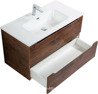 База под раковину подвесная с 2 выкатными ящиками, 810х460хh530мм, (без раковины), (цв.Rovere Moro),  ZZ BelBagno Etna ETNA-800-2C-SO-RW-P