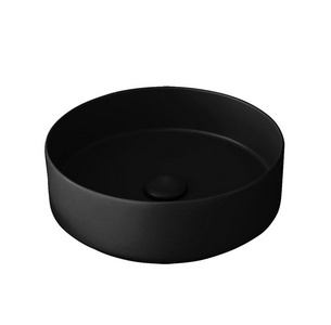 Раковина накладная на стол, круглая 40х40хh12,5мм, без отв.д/смес, без перелива и пробки слива, (цв.Gloss Black),  ZZ Ceramica Cielo Shui Comfort SHCOLAT40 (N) Gloss Black