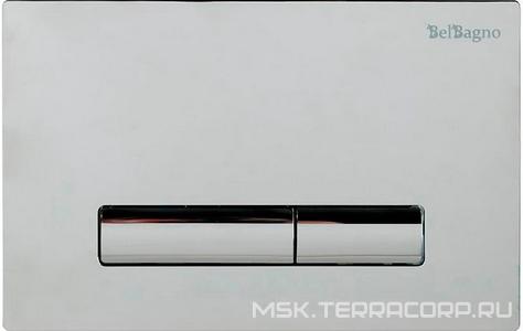 Кнопка двойного смыва, для инсталляции д/унитаза, (цв. глянцевый хром), BelBagno Genova BelBagno genova BB019-GV-CHROME