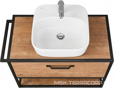 Тумба подвесная  80, без раковины Roca арт.32799C000, цв.дуб кантри ZZ Aquaton Лофт Фабрик 1A242401LTDY0