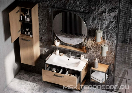 Тумба подвесная  80, без раковины Roca арт.32799C000, цв.дуб кантри ZZ Aquaton Лофт Фабрик 1A242401LTDY0