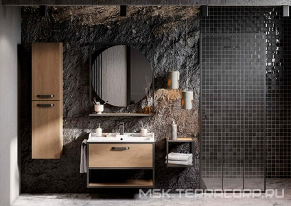 Тумба подвесная  80, без раковины Roca арт.32799C000, цв.дуб кантри ZZ Aquaton Лофт Фабрик 1A242401LTDY0