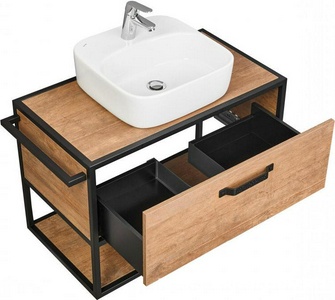 Тумба подвесная  80, без раковины Roca арт.32799C000, цв.дуб кантри ZZ Aquaton Лофт Фабрик 1A242401LTDY0