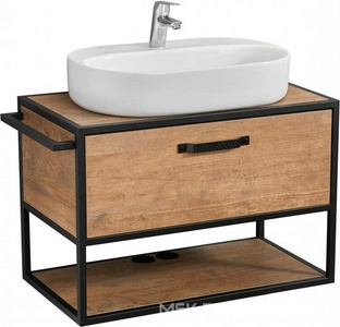 Тумба подвесная  80, без раковины Roca арт.32799C000, цв.дуб кантри ZZ Aquaton Лофт Фабрик 1A242401LTDY0