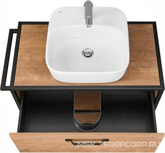 Тумба подвесная  80, без раковины Roca арт.32799C000, цв.дуб кантри ZZ Aquaton Лофт Фабрик 1A242401LTDY0