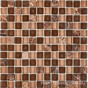 Мозаика 723 из мрамора и стекла (чип 23x23) 30х30 Мастера Керамики Glass 723