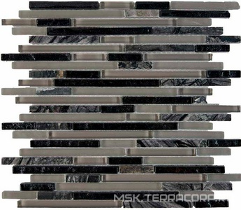 Мозаика Мастера Керамики Glass 727 из мрамора и стекла (чипы 10x48/98/148) 28,6х30