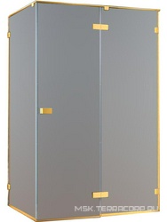 Душ.уголок 1200х1000хh1970мм, прямоуг., распашная дверь с неподв.сегм. и бок.стенкой, Прав/Левый, (стекло прозр.8мм, проф.цв.черный), Bellagio ZZ