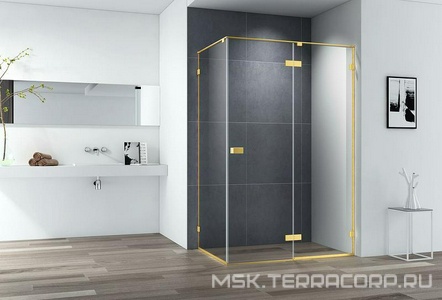 Душ.уголок 1200х1000хh1970мм, прямоуг., распашная дверь с неподв.сегм. и бок.стенкой, Прав/Левый, (стекло прозр.8мм, проф.цв.черный),  ZZ Cezares Bellagio BELLAGIO-AH-1-120/100-C-NERO