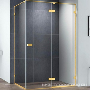 Душ.уголок 1200х1000хh1970мм, прямоуг., распашная дверь с неподв.сегм. и бок.стенкой, Прав/Левый, (стекло прозр.8мм, проф.цв.черный),  ZZ Cezares Bellagio BELLAGIO-AH-1-120/100-C-NERO