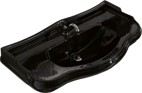 Раковина 100х54,5см, с 1 отв.д/смесит., с переливом, без крепл., (цв.черный глянец),  ZZ Kerasan Retro 105004