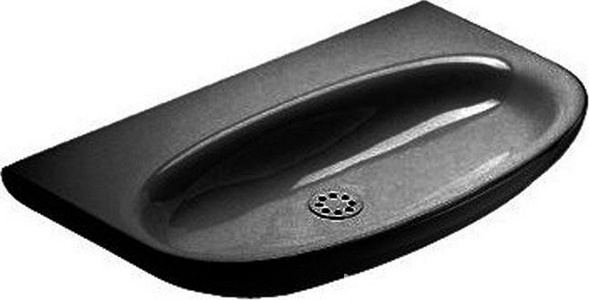 Раковина 800х470хh140мм, с 1 отв. для смесителя, (с отв. для крепл. п/держат. арт.P80MU) крепл в компл., чёрная керамика,  ZZ Catalano Muse 180MUNE00