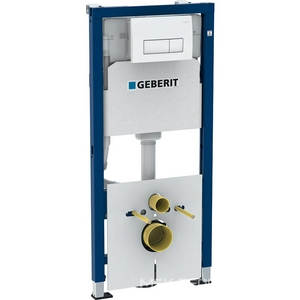 Инсталляция для подвесн.унитаза, (рама, крепёж, шумоизол., клавиша двойной смыв  51 цв.белый в компл.),  Geberit Delta 458.128.11.1