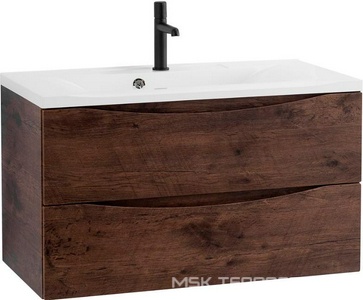 База под раковину подвесная с двумя выкатными ящиками, 1000х445х500мм, (цв. Rovere Moro),  BelBagno Marino MARINO-1000-2C-SO-RW-P