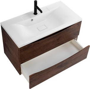 База под раковину подвесная с двумя выкатными ящиками, 1000х445х500мм, (цв. Rovere Moro),  BelBagno Marino MARINO-1000-2C-SO-RW-P