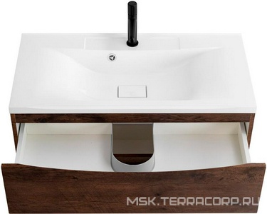 База под раковину подвесная с двумя выкатными ящиками, 1000х445х500мм, (цв. Rovere Moro),  BelBagno Marino MARINO-1000-2C-SO-RW-P