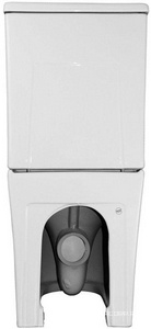 Унитаз приставной, с бачком, безободковый с сиденьем микролифт в компл., система смыва Tornado, белый Azario Conto AZ-T005BR