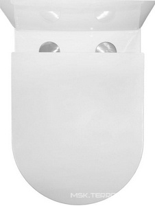 Унитаз приставной, с бачком, безободковый с сиденьем микролифт в компл., система смыва Tornado, белый Azario Conto AZ-T005BR