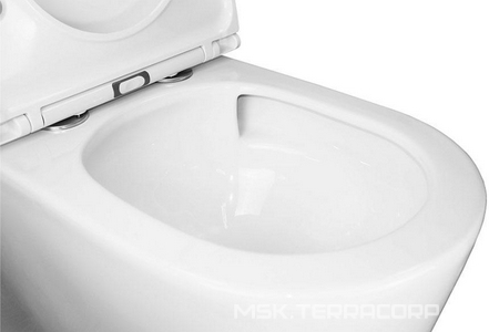 Унитаз приставной, с бачком, безободковый с сиденьем микролифт в компл., система смыва Tornado, белый Azario Conto AZ-T005BR