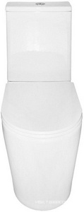 Унитаз приставной, с бачком, безободковый с сиденьем микролифт в компл., система смыва Tornado, белый Azario Conto AZ-T005BR
