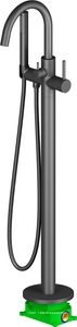 Смеситель напольный Timo Saona 2310/03Y-CR черный, для ванны (лейка, шланг, держатель д/душа), ZZ Timo saona 2310/03Y-CR