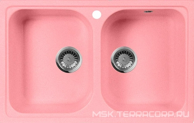 Мойка кухонная AquaGranitEx M-15 розовая| 49x77x20
