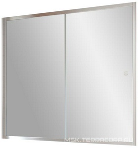 Шторка на ванну , 160x140 см, глянцевый хром, стекло сатин ZZ Vegas Glass ZV ZV 160 08 10