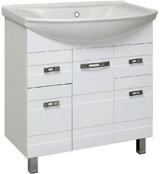 Тумба напольная "Турин"-85 см, БЕЗ раковины, цвет белый ZZ