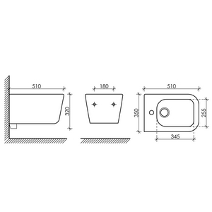 Биде подвесное New Day, с крепежом и д/к, цвет белый ZZ Ceramica Nova new day CN3006
