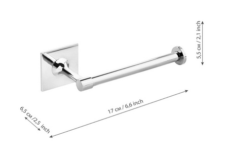 Держатель для туалетной бумаги на клейкой ленте, без крышки, настенный, хром Kleber Kleber Expert KLE-EX016