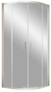 Душевое ограждение , 90*90*1900, профиль матовый хром, стекло шиншилла, БЕЗ поддона ZZ Vegas Glass ZS ZS 90 07 02