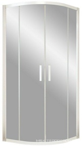 Душевое ограждение 90*90*190 см полукруглое с раздвижн. дверьми, профиль белый, стекло сатин, БЕЗ поддона ZZ Vegas Glass ZS ZS 0090 01 10