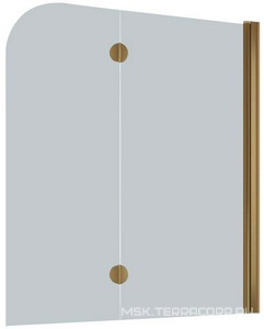 Шторка на ванну 120*140 см, правая, профиль бронза, стекло прозрачное ZZ Vegas Glass E2V E2V 0120 05 01 прав.