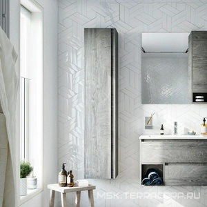 Шкаф-пенал подвесной STWORKI  30*30*160, дуб рошелье, цв. темное дерево, ZZ STWORKI Карлстад 00249993