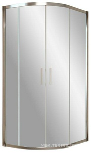 Душевое ограждение  110*100*1900 мм, полукруглое, профиль хром глянцевый, стекло "шиншила", БЕЗ поддона, БЕЗ покрытия ZZ Vegas Glass ZS-F ZS-F 110*100 08 02