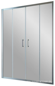 Дверь в нишу , 180x190 см, двухстворчатая раздвижная, профиль хром глянец, стекло прозрачное, с покрытием BriteGuard ZZ Vegas Glass Z2P Z2P 180 08 01 / покрытие BriteGuard