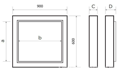 Люк сантехнический ревизионный  60(в)*90(ш) см, двухстворчатый, открывание нажатием, ключ для регулировки в комплекте ZZ Люкер AL-KR AL-KR 60/90