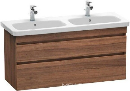 Тумба 1230хh448х610мм, д/двойной раковины 1300мм, 2 выдвижн. отделения, крепеж в компл., (цв.орех натуральный),  ZZ Duravit DuraStyle DS 64980 7979