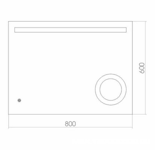Зеркало с внутренней подсветкой 800*h600, сенсор, встр. косметическое зеркало XX Aquanika Cosmo AQC6080RU27