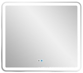 Зеркало КЗСК 383ск2о2 с лицевой LED подсветкой 6000К 9,6 Вт/м, 90х130 см, на профиле 20х22, с двойным сенсорным выключателем и антизапотев. 50х50, ZZ