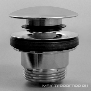 Пробка для сливного отверстия раковины, нажимная, G 1 1/4, для раковин с переливом и без перелива, (цв. хром), Hansgrohe ZZ Hansgrohe Универсал 50100000