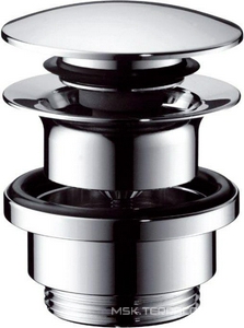 Пробка для сливного отверстия раковины, нажимная, G 1 1/4, для раковин с переливом и без перелива, (цв. хром), Hansgrohe ZZ Hansgrohe Универсал 50100000
