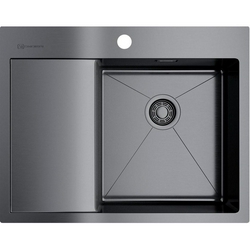 Мойка кухонная Omoikiri Akisame 65-GM-R вороненая сталь| 51x65x20