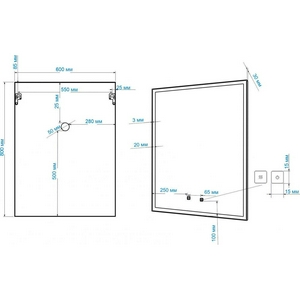 Зеркало Art&Max Arezzo 60х80 черное ZZ Art & Max Romantic AM-Are-600-800-DS-FC-H-Nero / к.т. 420303