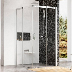 Душевой уголок MSRV-800*800 мм, профиль-хром, стекло - прозрачное, без поддона, с установочным комплектом  ZZ Ravak Matrix 1WV44C00Z1