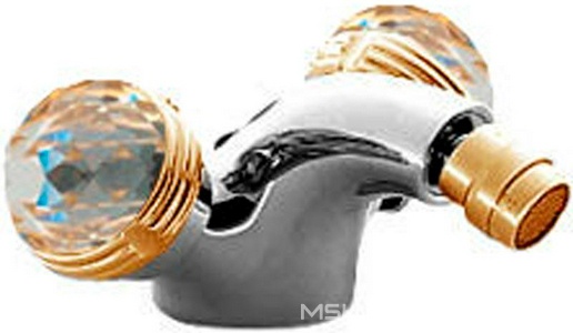 Смеситель для биде, с д/к, (цв. хром/золото),  XX 3M Okay Swarovski 4624 CD