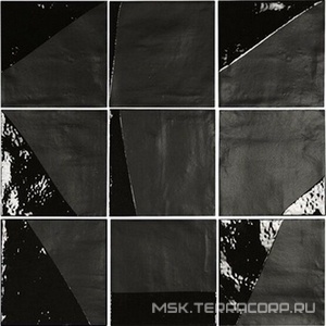 Керамогранит для пола и стены APE Ceramica Delight Drop Black 13,8x13,8 A035199